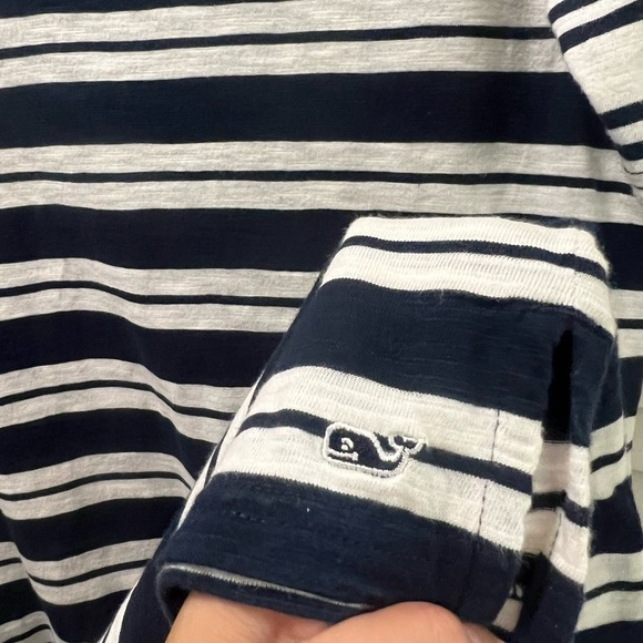 Vineyard Vines Stripe Navy Blue and White Dress 100% Cotton - Picture 4 of 5
